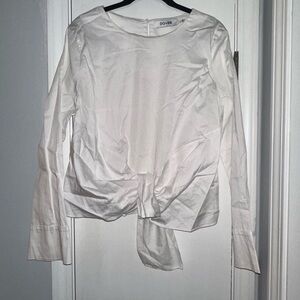 DO+BE Women's Cream Tie-Front Blouse